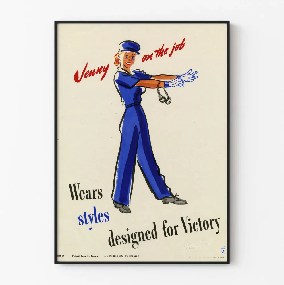 Retro Jenny työssä juliste Victory-tyylinen
