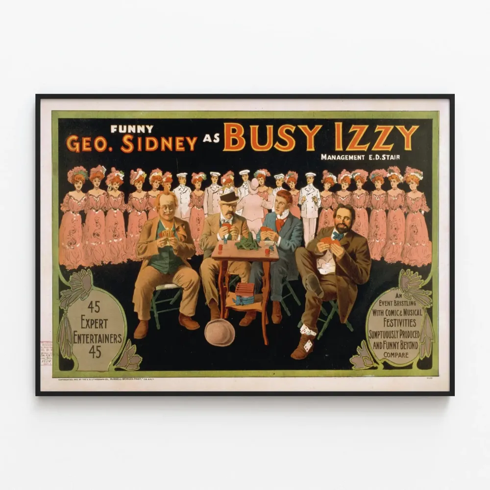 Retro juliste Funny Geo. Sidney as Busy Izzy - Vinttityylinen seinäkoristelu