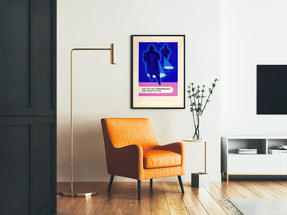 Retro juliste liikenneturvallisuudesta ja valaisimista