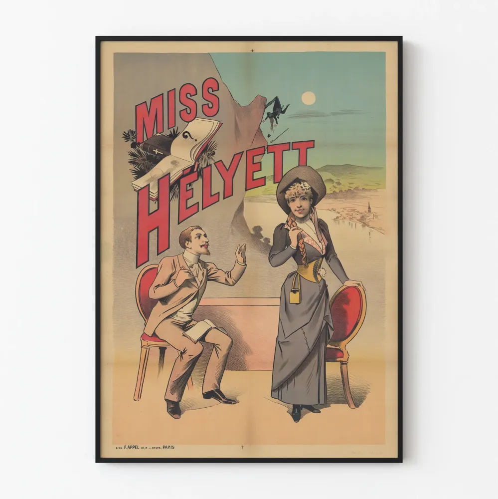 Retro juliste Miss Helyett seinäkoristukseen
