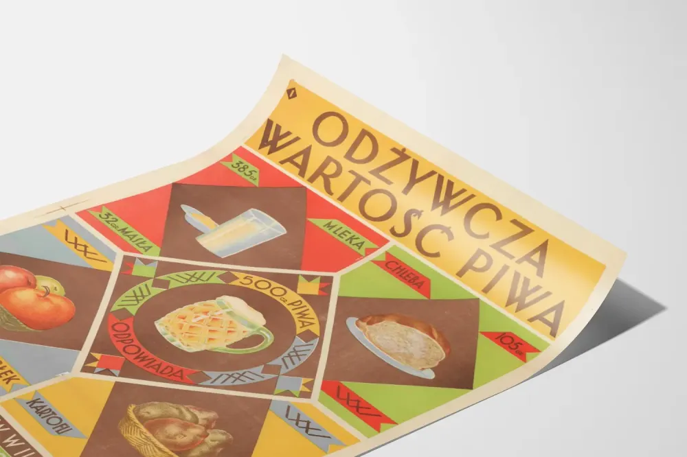 Retro juliste oluen ravitsemusarvosta - Seinän koriste vanhanaikainen