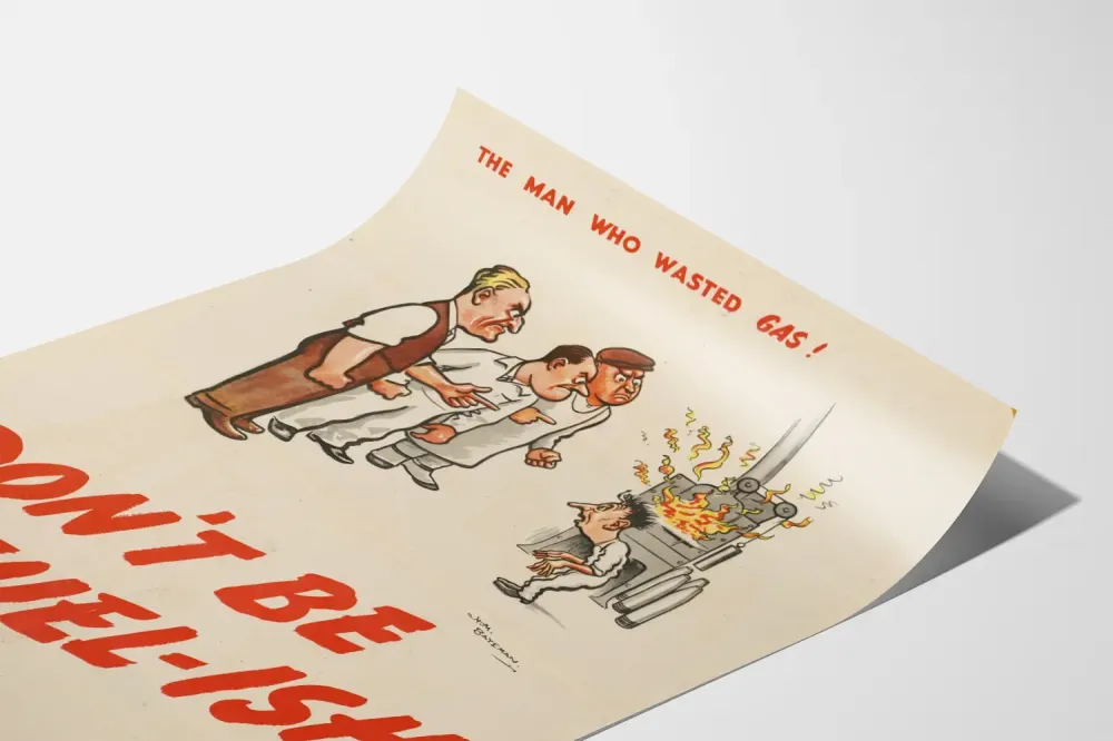 Retro juliste polttoaineen tuhlauksesta - Älä ole polttoainelainen