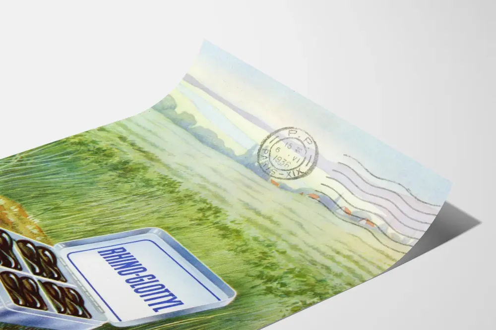 Retro juliste Rhino-Glottyl seinäkoristelu varten