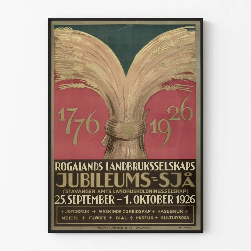 Retro juliste Rogalands Landbruksselskaps juhlavuosi 1926