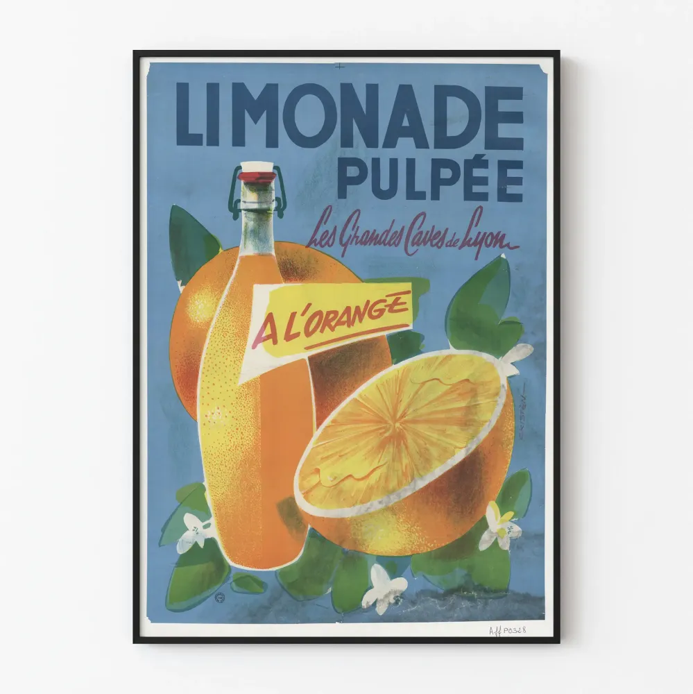 Retro juliste vaniljainen appelsiinimehu pulpattu - Seinän koristelu