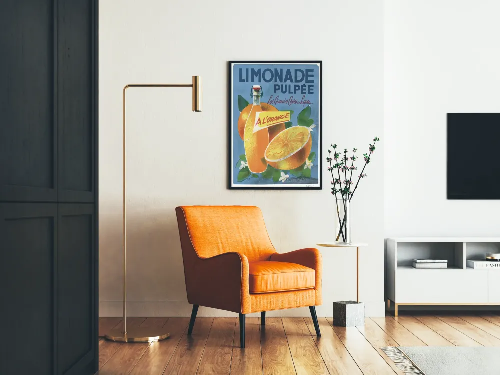 Retro juliste vaniljainen appelsiinimehu pulpattu - Seinän koristelu