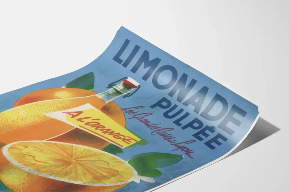 Retro juliste vaniljainen appelsiinimehu pulpattu - Seinän koristelu