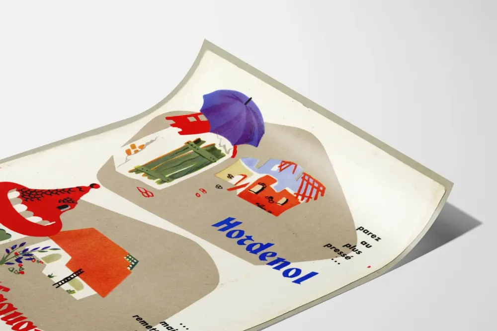 Retro lääketieteellinen juliste Hordenol ja Sulfaguanidiini seinäkoriste