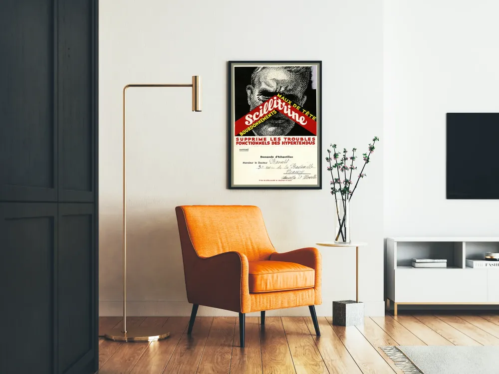 Retro mainosjuliste Scillittrine - lääketieteellinen seinäkoriste