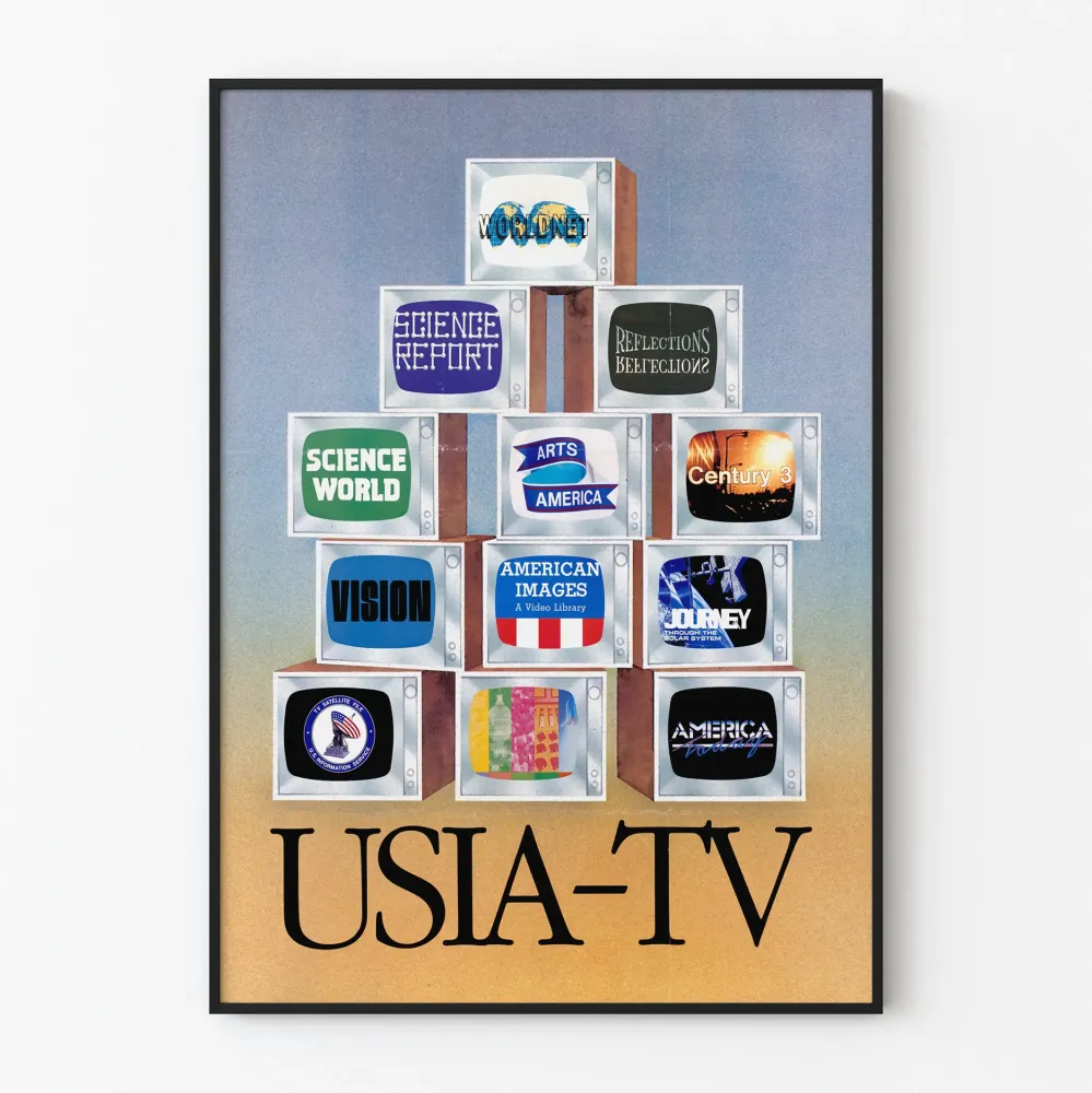 Retro USIA-TV -juliste televisiopyramidi