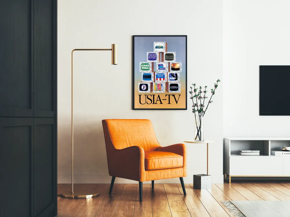 Retro USIA-TV -juliste televisiopyramidi