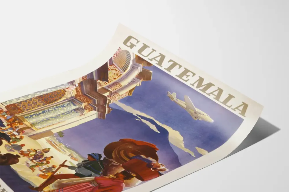 Retrojuliste Guatemalasta lentomatkasta Pan American