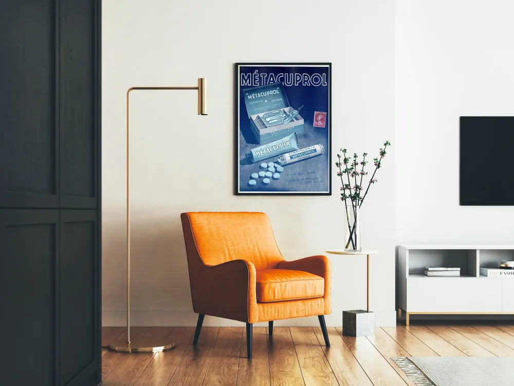 Retromainen mainosjuliste Métacuprol - Lääketieteellinen seinäkoristelu