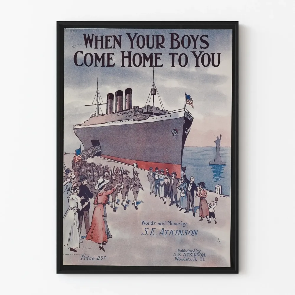 Retroseinäjuliste "When Your Boys Come Home to You"