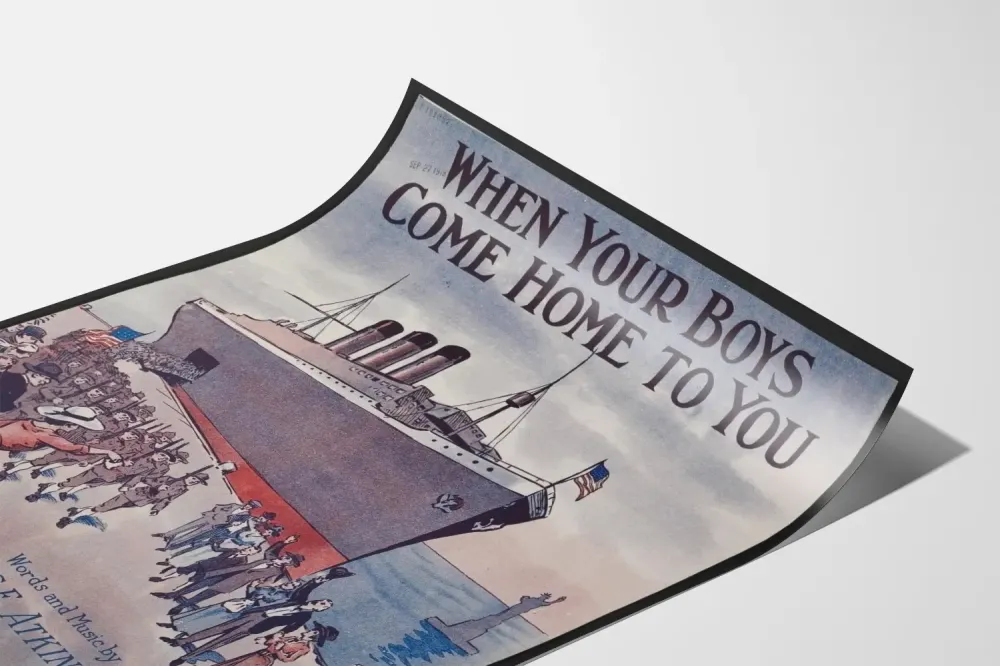 Retroseinäjuliste "When Your Boys Come Home to You"