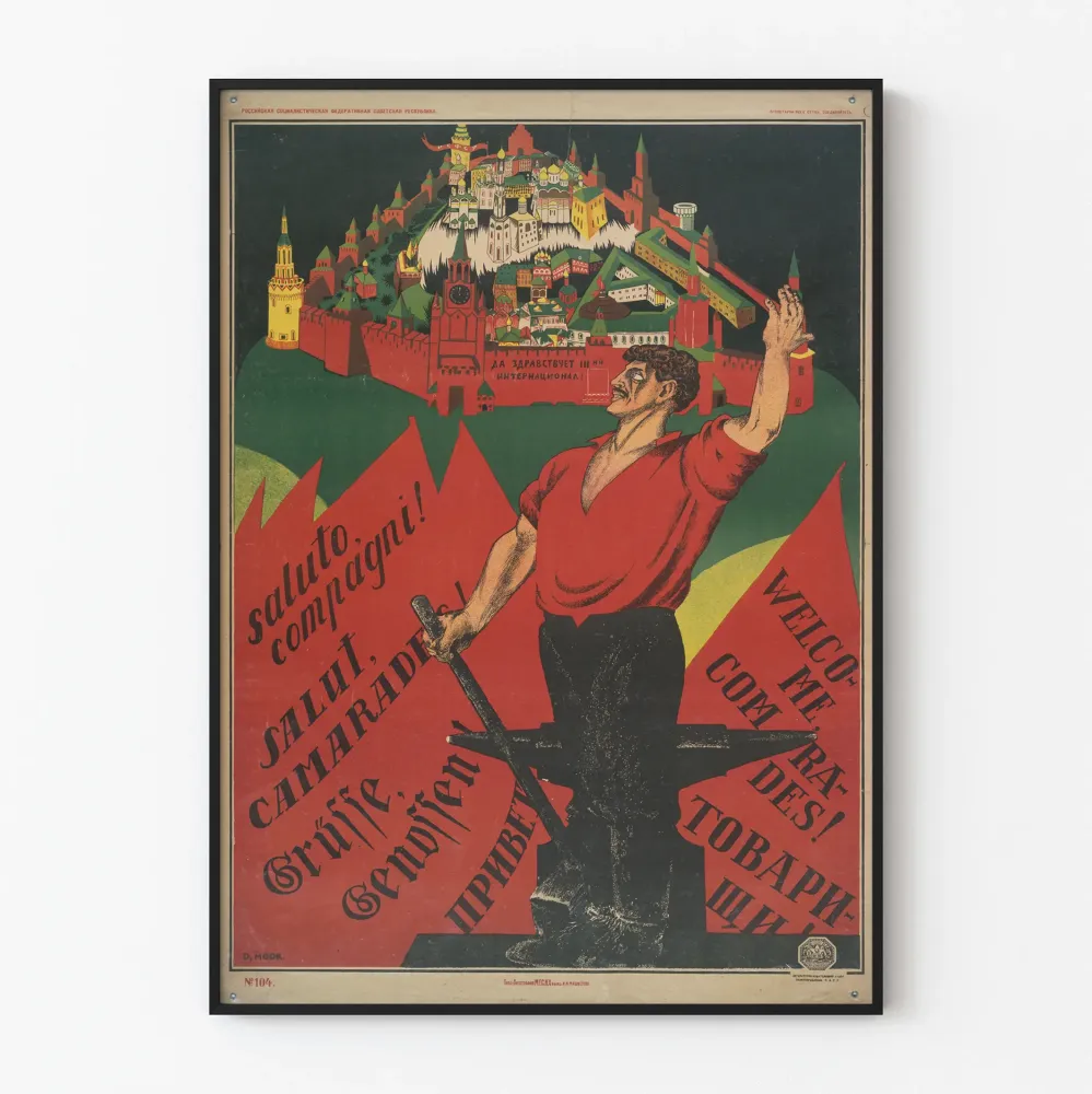 Retrotyöläinen ja Kremlin - Neuvostoliittainen seinäkoristejuliste