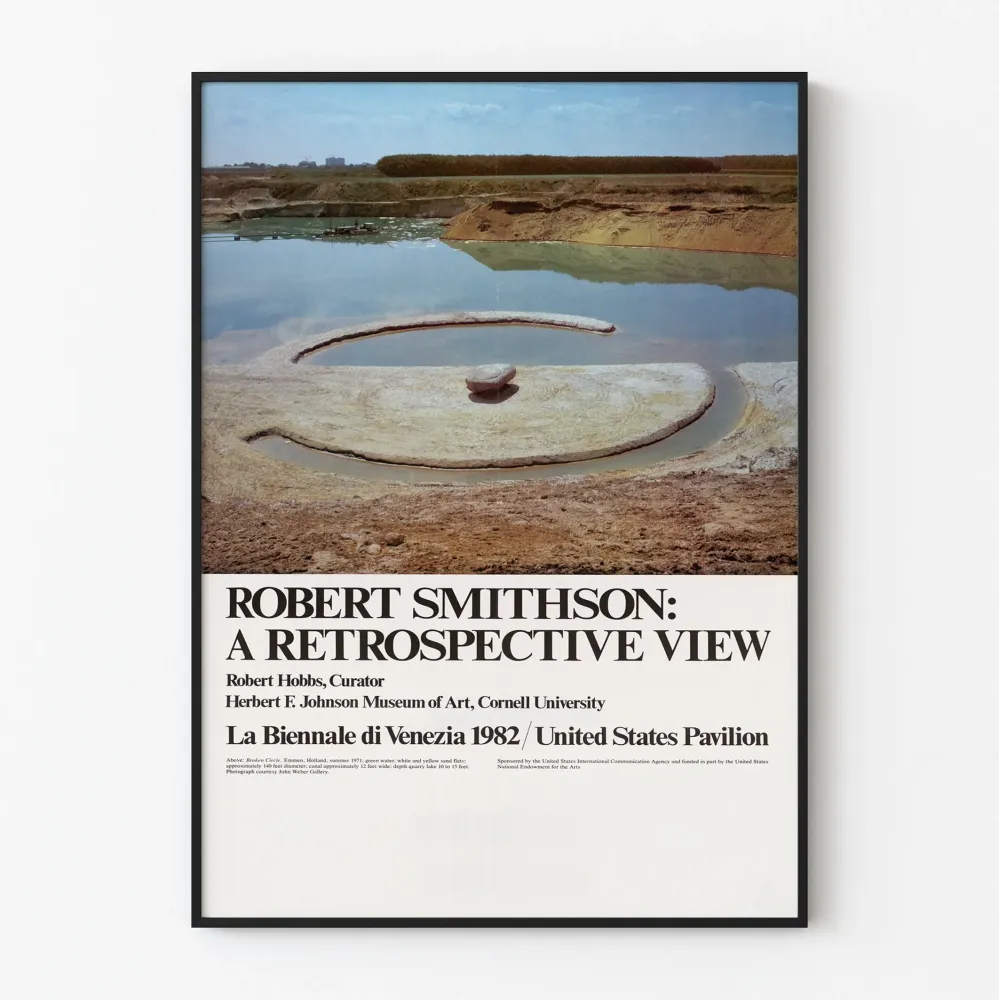 Robert Smithson -näyttelyjuliste modernin taiteen seinäkoriste