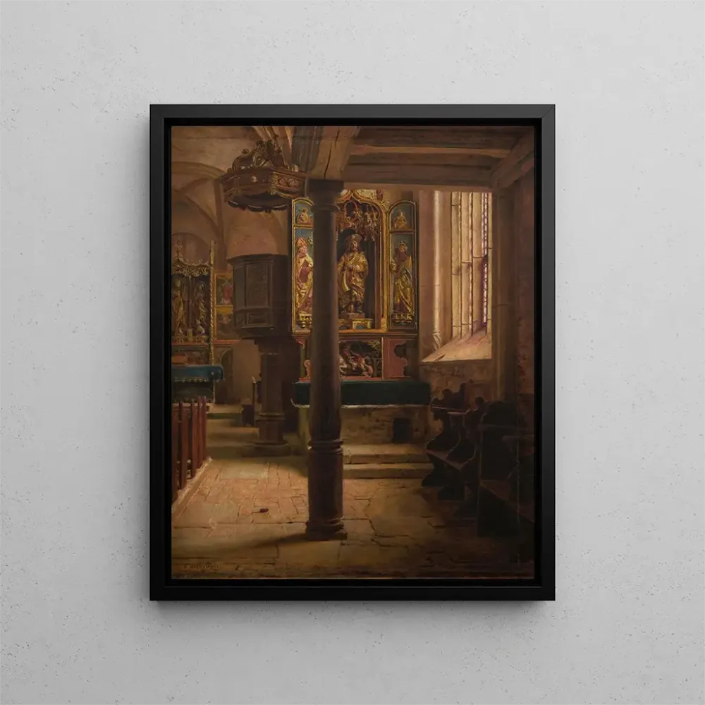 Rothenburgin Saint-Wolfgangin kirkon sisämaalaus - Aleksander Gierymski | Taidetuloste