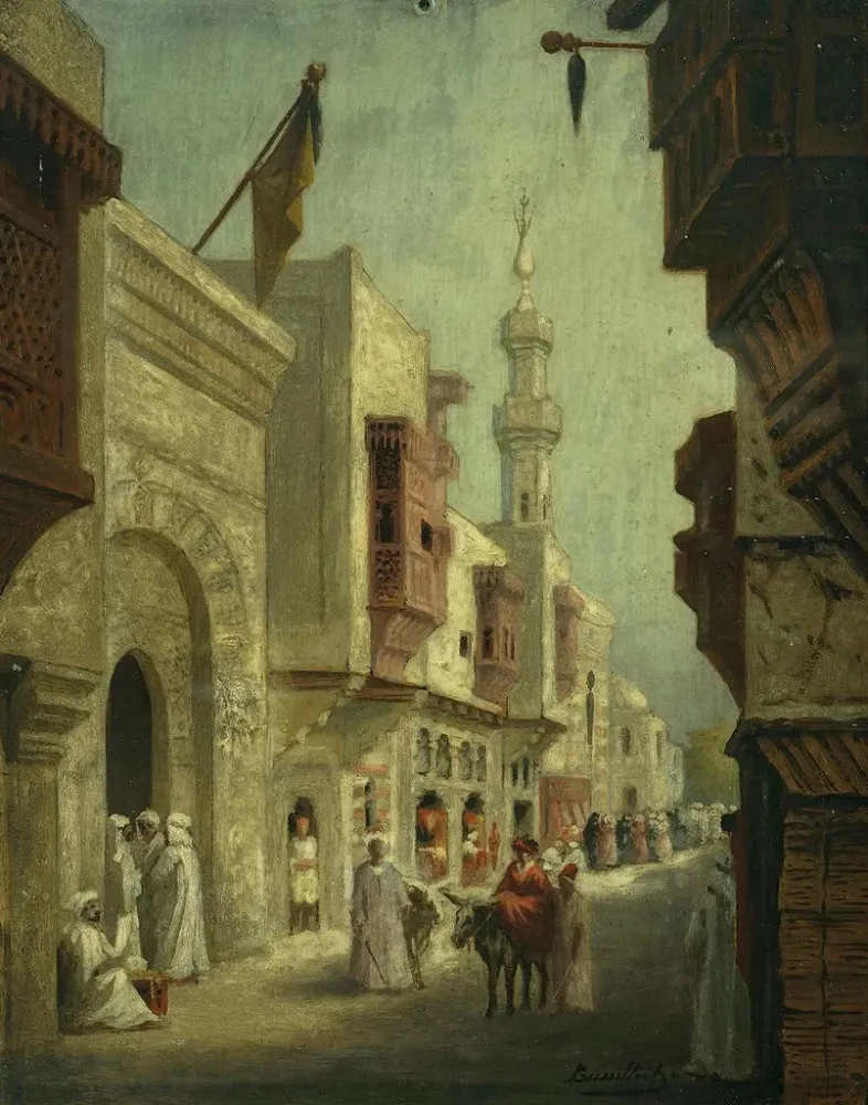 C La Rue du Caire - Taidetuloste Maalaus vuoden 1889 näyttelyssä - C Bussilliet