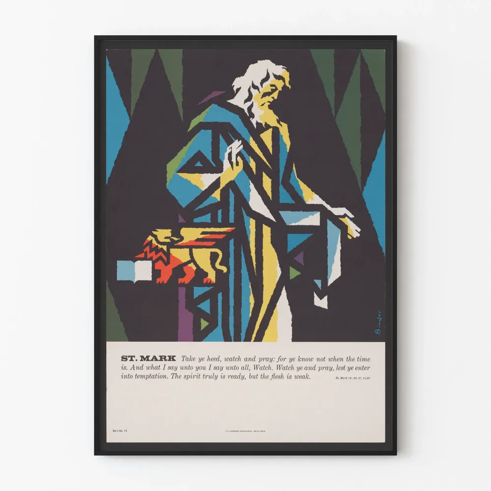Saint Marc -koristejuliste värikkäillä geometrisillä linjoilla