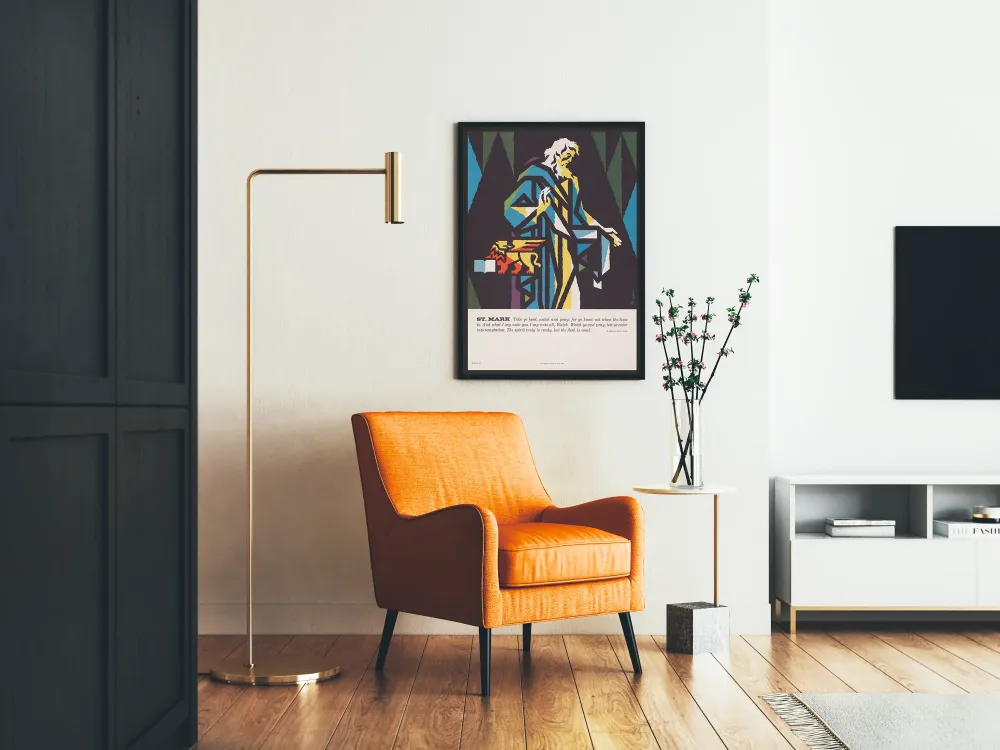 Saint Marc -koristejuliste värikkäillä geometrisillä linjoilla