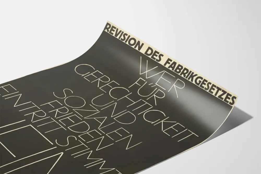 Saksalainen minimalistinen typografinen poliittinen juliste