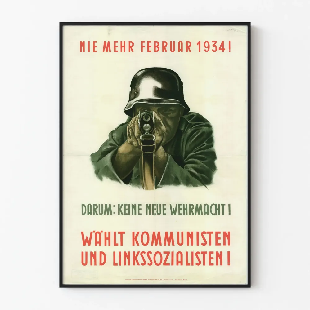 Saksan historiallinen seinäjuliste - Pysäytä Wehrmacht 1934