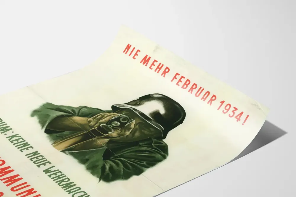Saksan historiallinen seinäjuliste - Pysäytä Wehrmacht 1934