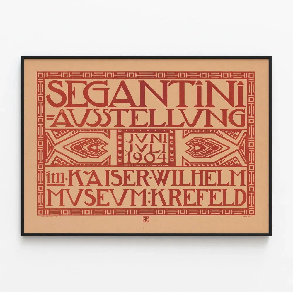 Segantinin näyttelyjuliste vuodelta 1904 Kaiser Wilhelm -museossa Krefeldissä