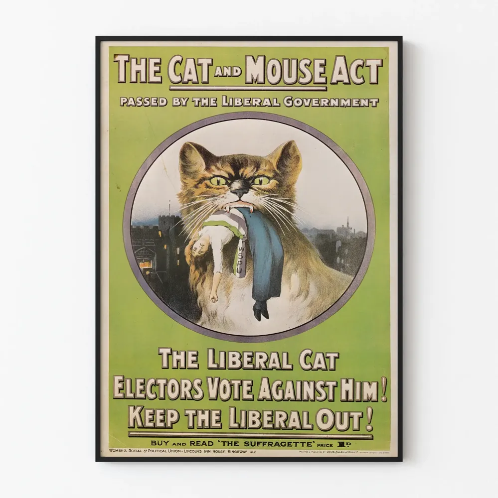 Seinäjuliste Cat and Mouse Act - Historian koristelu Suffragette