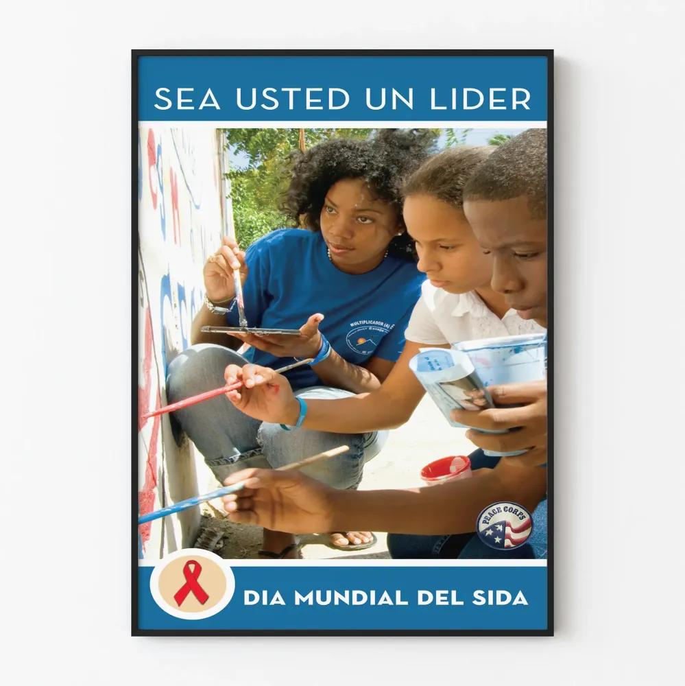 Seinäkoristejuliste Maailman aids-päivä - Maalaus ja sitoutuminen