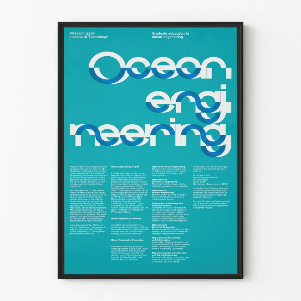 Seinäkoristejuliste Ocean Engineering Massachusetts Institute Technology