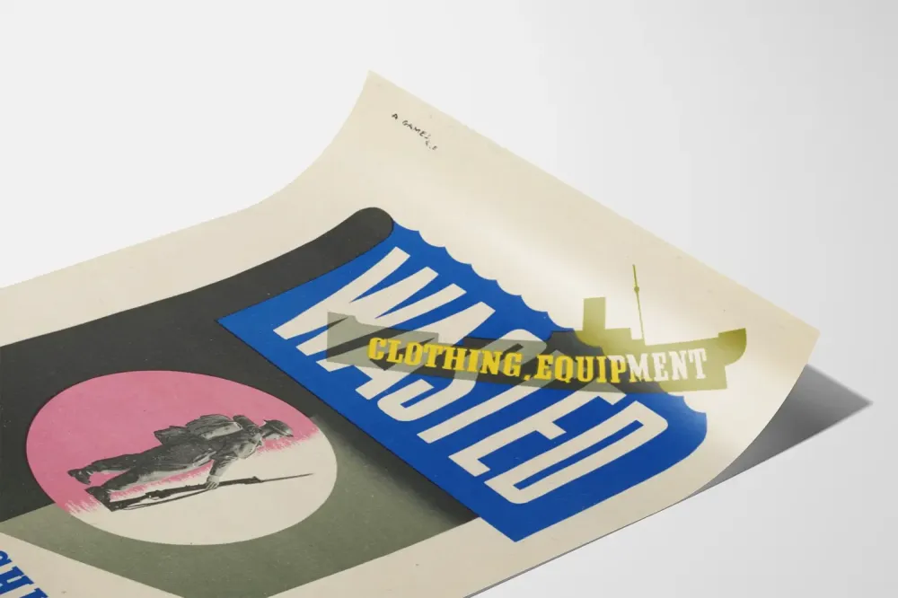 Seinäkoristejuliste Wasted Clothing Equipment - Sotilaallinen varoitusviesti