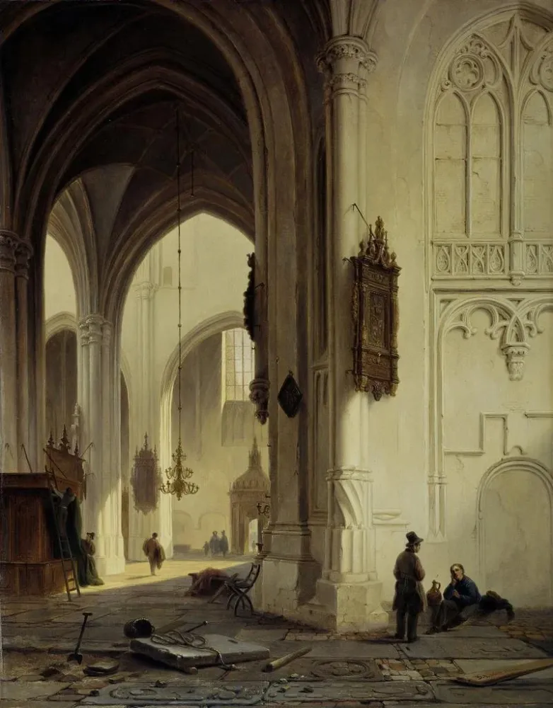 Sisämaalaus kirkosta - Bartholomeus Johannes van Hove | Taidetuloste