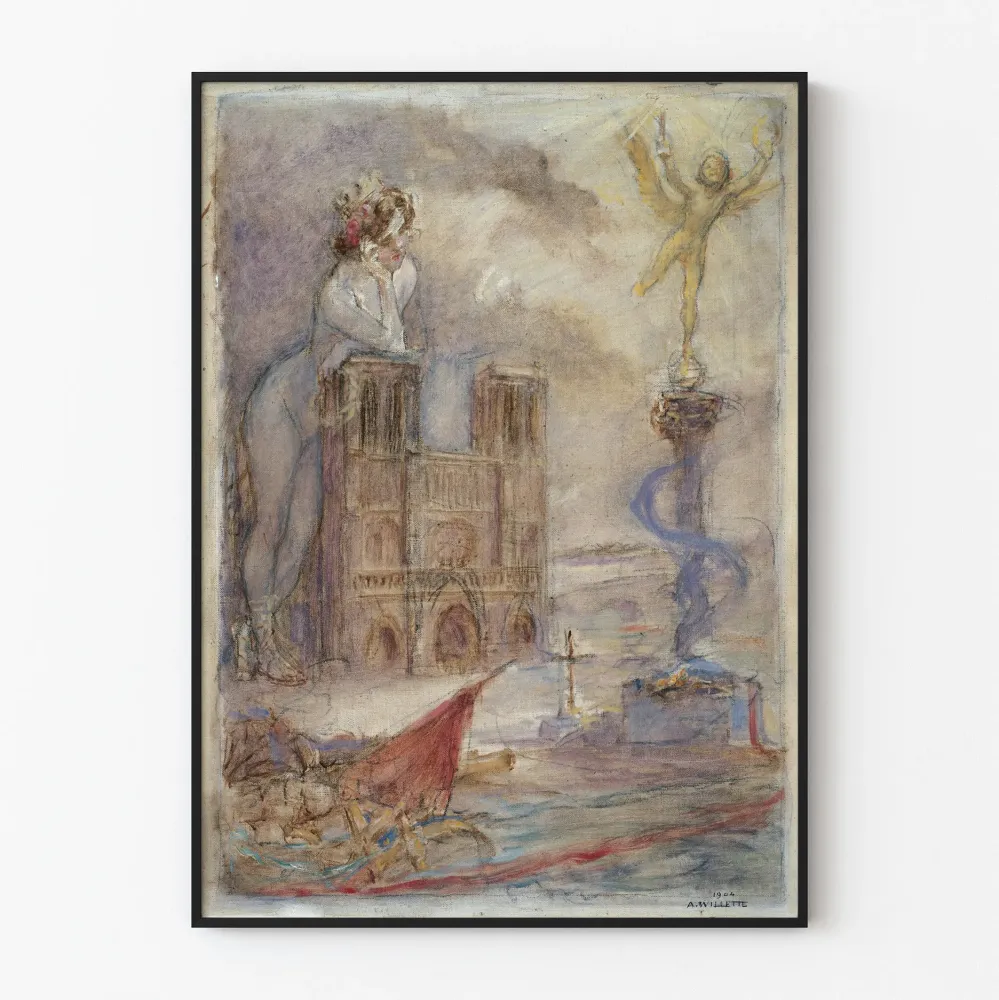 Sisustustuloste Notre-Dame de Paris 1904 . Willette Juliste