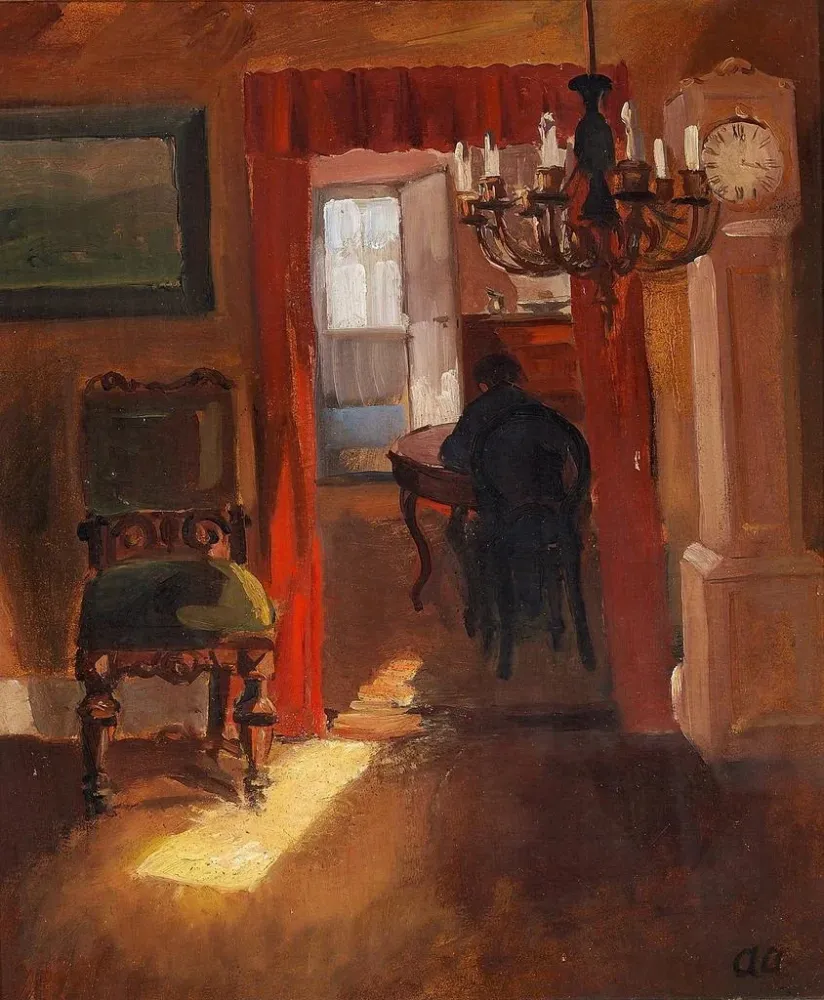 Skagenin sisämaalaus auringonauha lattialla - Anna Ancher | Taidetuloste