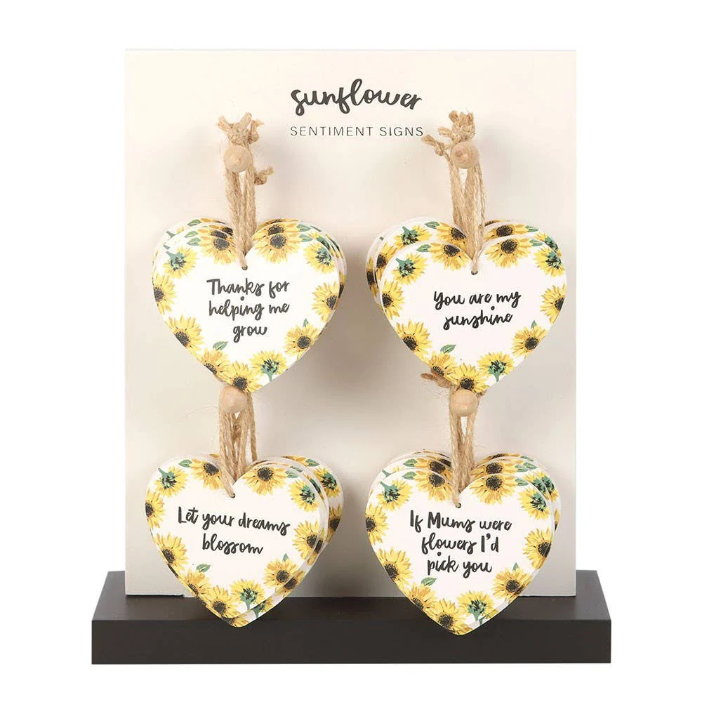 Sunflower Heart Sentiment Signs On MDF (Set 24)