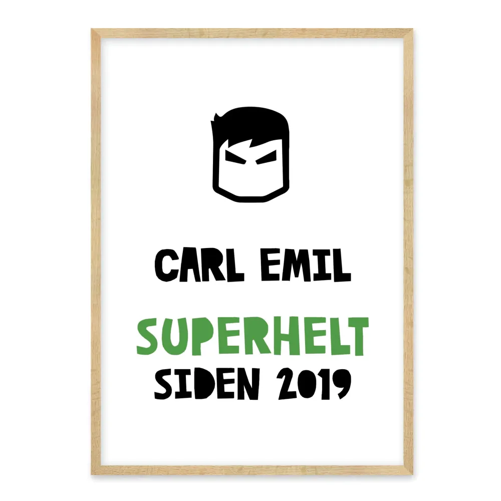 Superhelt plakat - design selv