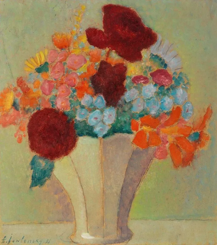 Suuri asetelma valoisalla kukkakimppulla - Alexej von Jawlensky | Taidetuloste