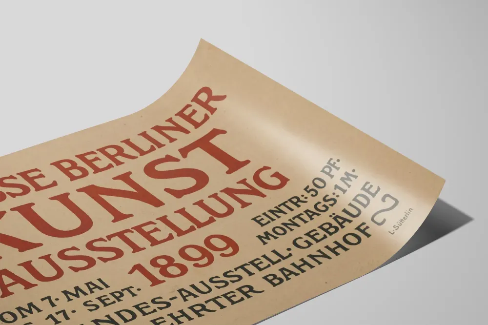 Suuri Berliinin Taidenäyttelyn 1899 juliste - historiallinen seinäkoristelu