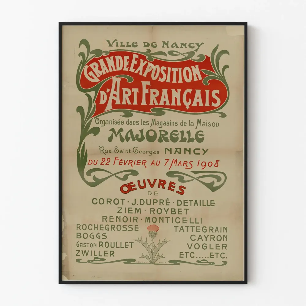 Suuri Ranskan taidenäyttelyn juliste Nancyssä 1908