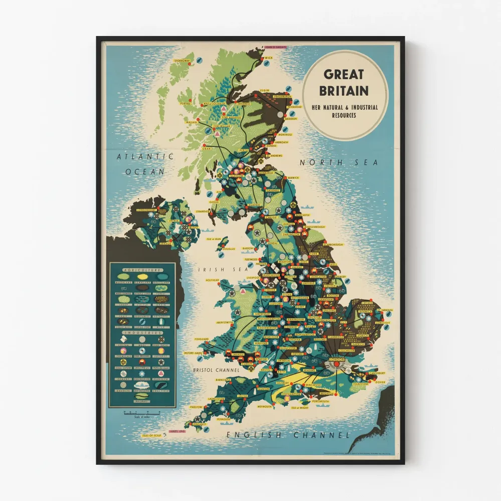 Suuri-Britannian luonnon- ja teollisuusvarojen juliste