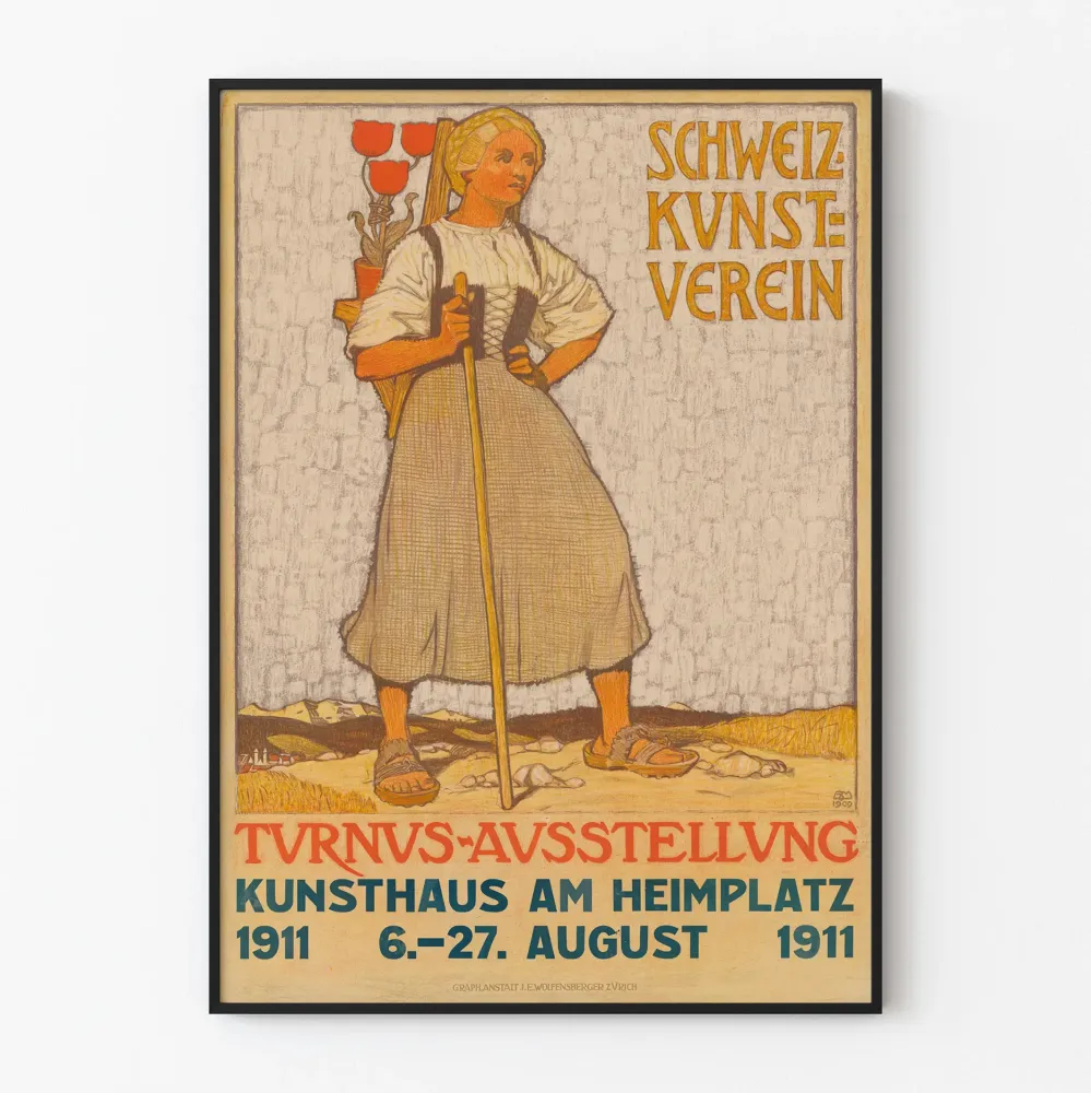 Sveitsin taiteellinen näyttelyjuliste vuodelta 1911