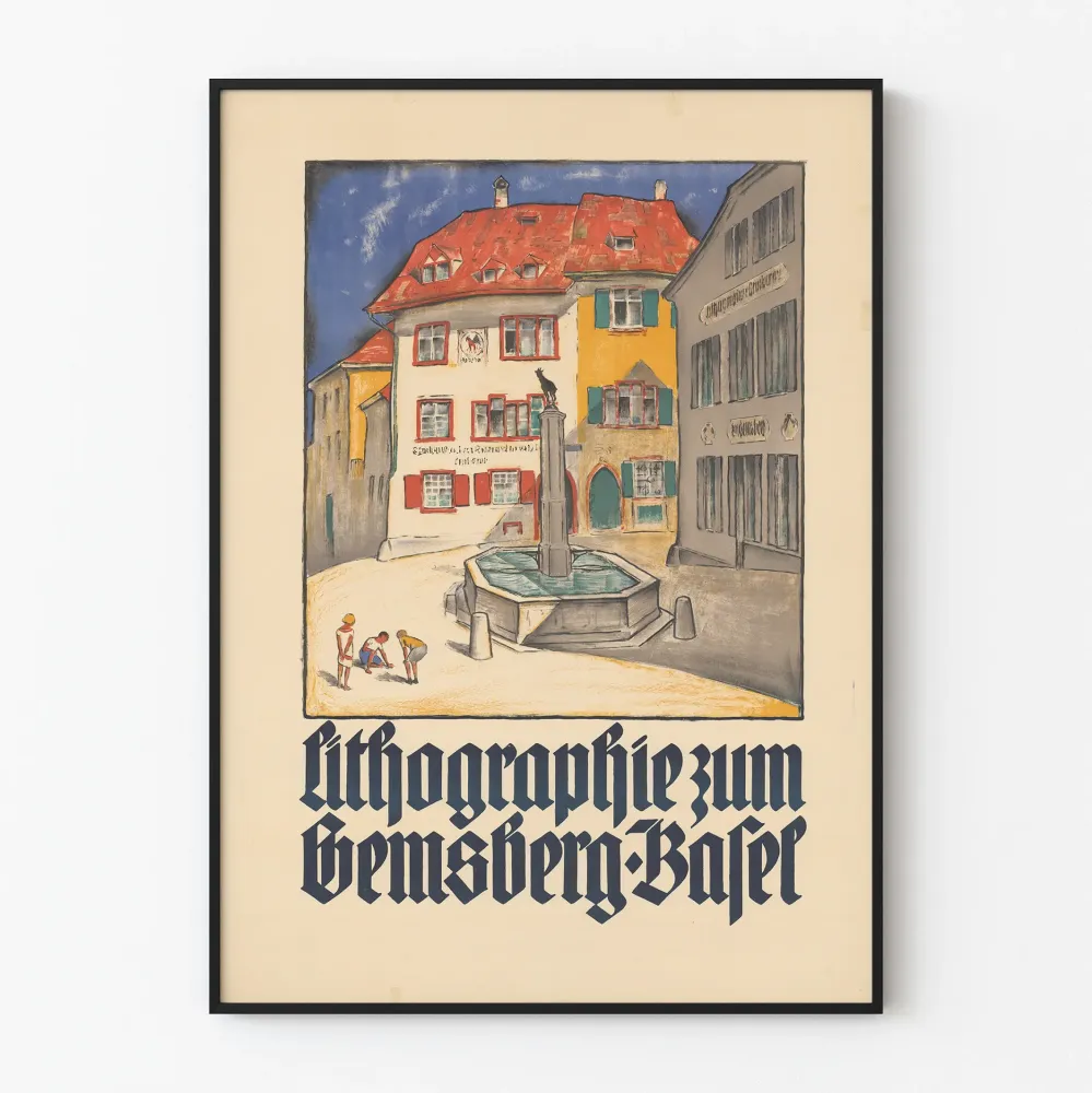 Taide- ja sisustustuloste Juliste Lithografia Zum Gemsberg Basel