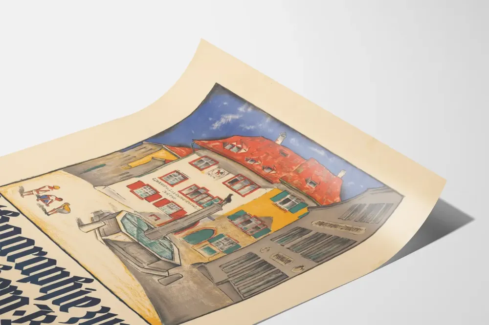 Taide- ja sisustustuloste Juliste Lithografia Zum Gemsberg Basel