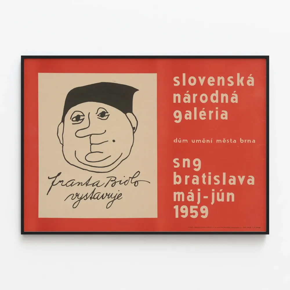 Taidenäyttelyn juliste Franta Bidlo 1959