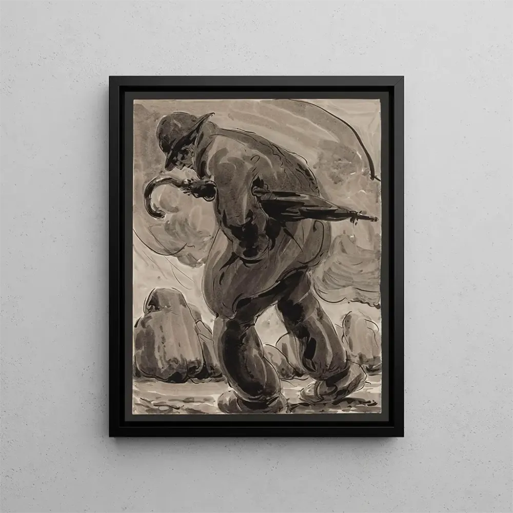 L:n taidetuloste Alfred Ostin sarjasta L'Homme à la pierre - Reproduktionen