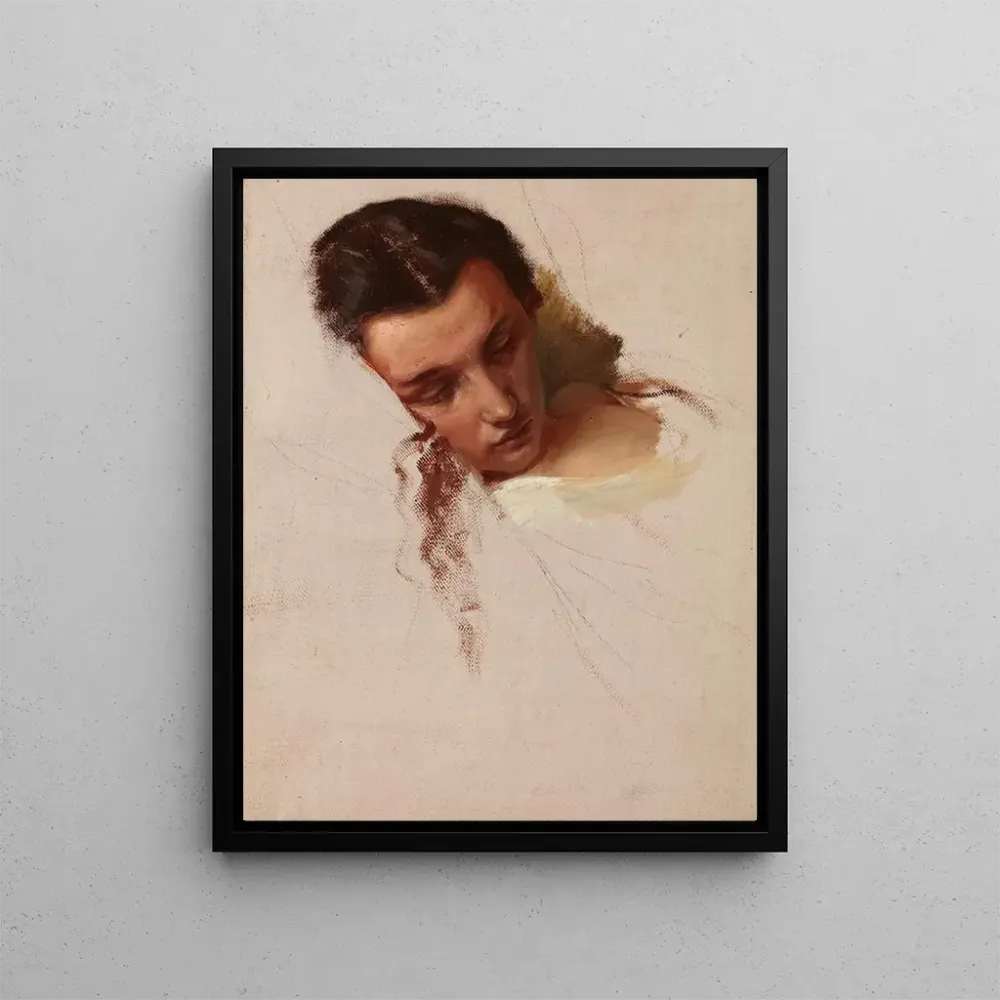 Taidetuloste Étude pour le tableau La Mort de Barbara Radziwiłł, tête de Quinn Barbara - Józef Simmler