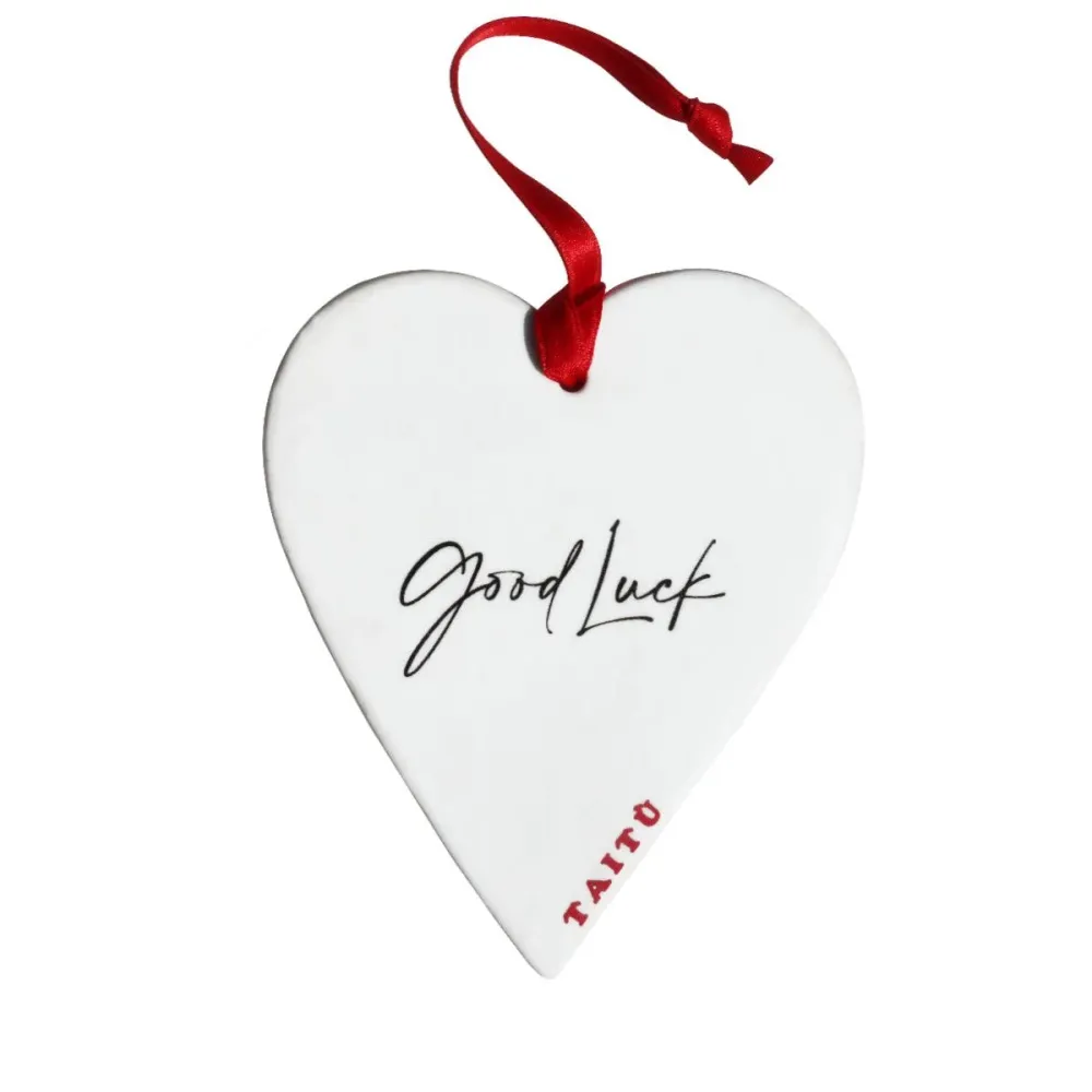 Taitù Good Luck sydänkoristeet 8,5x10cm Fine Bone China posliini 12-6-22-E