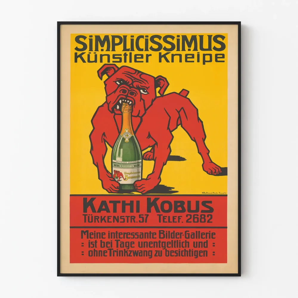 Taiteellinen juliste Simplicissimus Künstler Kneipe Kathi Kobus